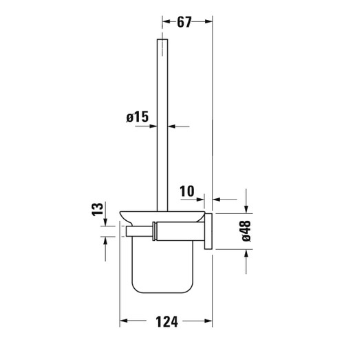 Immagine di Duravit D-CODE portascopino per installazione a parete, vetro satinato, finitura cromo 0099271000