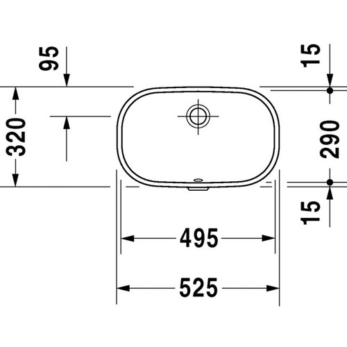 Immagine di Duravit D-CODE lavabo da incasso sottopiano senza foro, con troppopieno, senza bordo per rubinetteria, colore bianco 0338490000