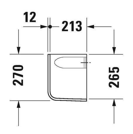 Immagine di Duravit D-CODE semicolonna per lavamani, colore bianco 0857170000