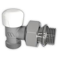 Immagine di Watts 1395TRV Detentore micrometrico nichelato. Corpo a squadra. Attacco per tubo rame o plastico da 1/2"M. Attacco radiatore 1/2"M 1395TRV12