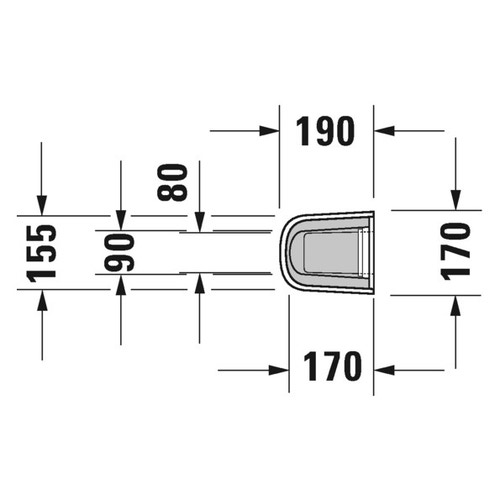 Immagine di Duravit D-CODE colonna per lavabo, parte frontale arrotondata, colore bianco 0863270000