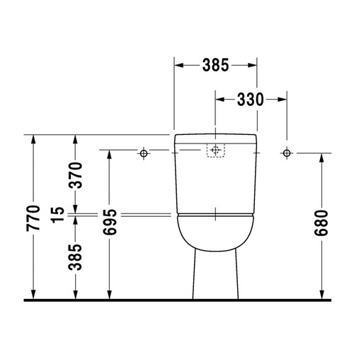 Immagine di Duravit D-CODE vaso monoblocco a pavimento a cacciata, cassetta non inclusa, senza sedile, con scarico verticale, con brida di risciacquo, UWL classe 2, colore bianco 2111010000