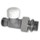 Watts 1396TRV Detentore micrometrico nichelato. Corpo dritto. Attacco per tubo rame o plastico da 1/2"M. Attacco radiatore 3/8"M 1396TRV38