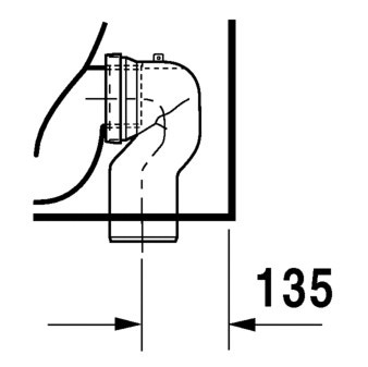 Immagine di Duravit D-CODE vaso a pavimento a filo parete, a cacciata con scarico orizzontale, senza sedile, con brida di risciacquo, UWL classe 2, colore bianco 21150900002