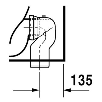 Immagine di Duravit D-CODE vaso a pavimento a filo parete, a cacciata con scarico orizzontale, senza sedile, con brida di risciacquo, UWL classe 2, colore bianco 21150900002