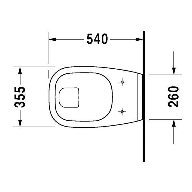 Immagine di Duravit D-CODE vaso sospeso a fondo piano, senza sedile, con brida di risciacquo, UWL classe 2, colore bianco 2210090000