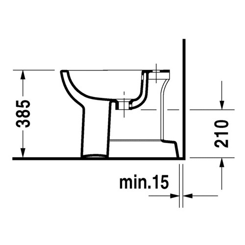 Immagine di Duravit D-CODE bidet a pavimento monoforo, con troppopieno e bordo per rubinetteria, colore bianco 2237100000