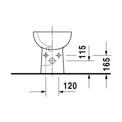 Immagine di Duravit D-CODE bidet a pavimento monoforo, con troppopieno e bordo per rubinetteria, colore bianco 2237100000
