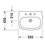 Immagine di Duravit D-CODE lavabo 55 cm con troppopieno e bordo per rubinetteria, lato inferiore smaltato, colore bianco 2310550000