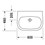 Immagine di Duravit D-CODE lavabo Med senza foro 60 cm a parete, senza troppopieno, con bordo per rubinetteria, lato inferiore smaltato, colore bianco 2311600070
