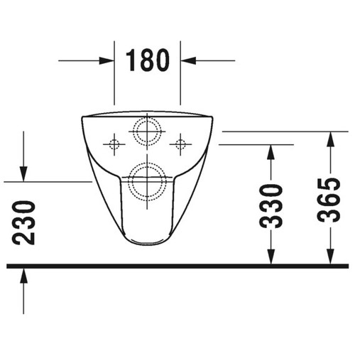 Immagine di Duravit D-CODE vaso sospeso a cacciata Rimless® senza brida, senza sedile del vaso, UWL classe 1, con HygeneGlaze, colore bianco 2570092000
