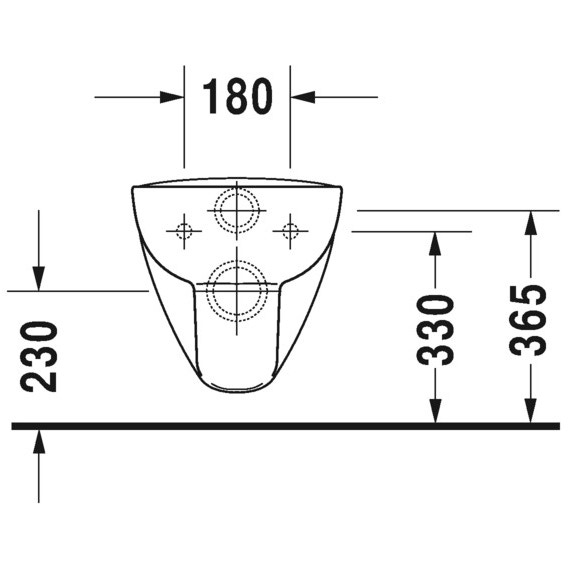 Immagine di Duravit D-CODE vaso sospeso a cacciata Rimless® senza brida, senza sedile del vaso, UWL classe 1, con HygeneGlaze, colore bianco 2570092000