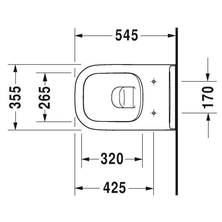 Immagine di Duravit D-CODE vaso sospeso a cacciata Rimless® senza brida, senza sedile del vaso, UWL classe 1, con HygeneGlaze, colore bianco 2570092000