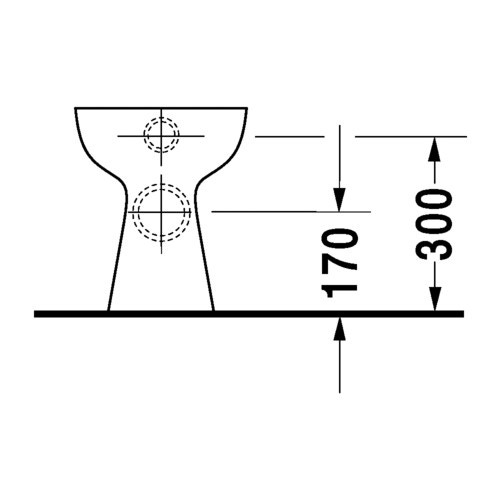 Immagine di Duravit DURAPLUS vaso a pavimento Bambi, per cassetta a incasso o esterna non inclusa, a fondo piano, senza sedile, fabbisogno di acqua di risciacquo 6 l, UWL classe 2, colore bianco 0106090000