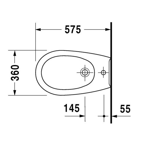 Immagine di Duravit DURAPLUS set sanitari sospesi, vaso a cacciata, sedile con coperchio a chiusura rallentata, bidet sospeso monoforo, con troppopieno, colore bianco 2547090000+2532100000+0064290000