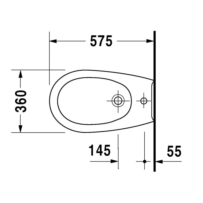Immagine di Duravit DURAPLUS set sanitari sospesi, vaso a cacciata, sedile con coperchio a chiusura rallentata, bidet sospeso monoforo, con troppopieno, colore bianco 2547090000+2532100000+0064290000