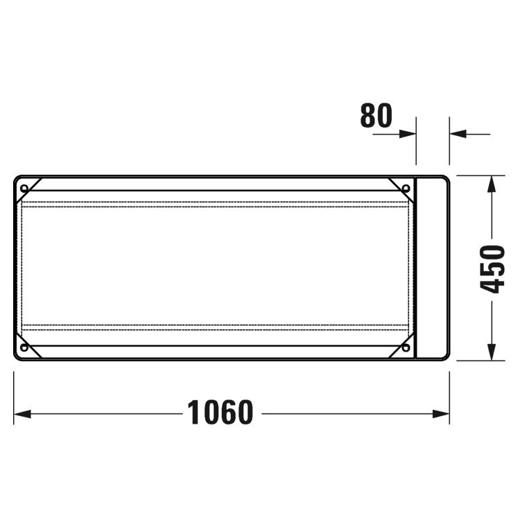 Immagine di Duravit DURASQUARE sostegno metallico a pavimento, 106.5 cm, finitura cromo 0031031000