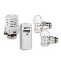 Immagine di Watts KCSQF22-TRV Kit di contabilizzazione indiretta con preregolazione per 10 radiatori,valvole a squadra per tubo ferro DN 3/8" KC38SQF22PR-TRV