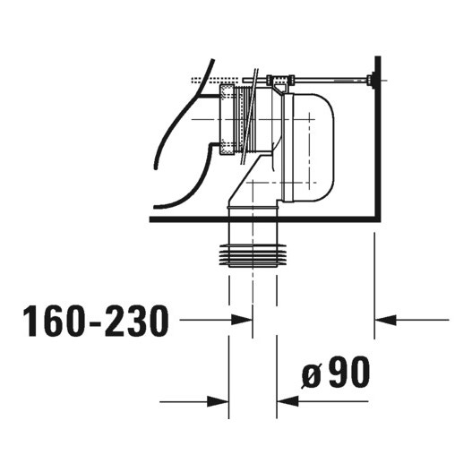 Immagine di Duravit No.1 vaso monoblocco a pavimento Rimless® a cacciata, senza brida e senza sedile, per cassetta appoggiata non inclusa, fabbisogno di acqua di risciacquo 4,5 l, UWL classe 1, colore bianco 2182090000