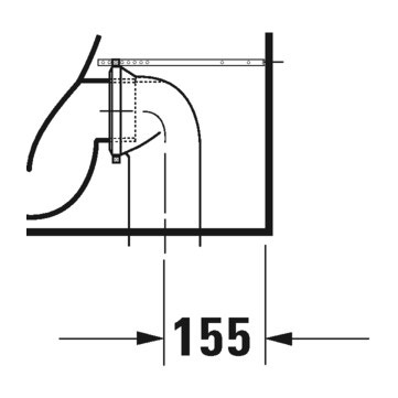 Immagine di Duravit No.1 vaso monoblocco a pavimento Rimless® a cacciata, senza brida e senza sedile, per cassetta appoggiata non inclusa, fabbisogno di acqua di risciacquo 4,5 l, UWL classe 1, colore bianco 2182090000
