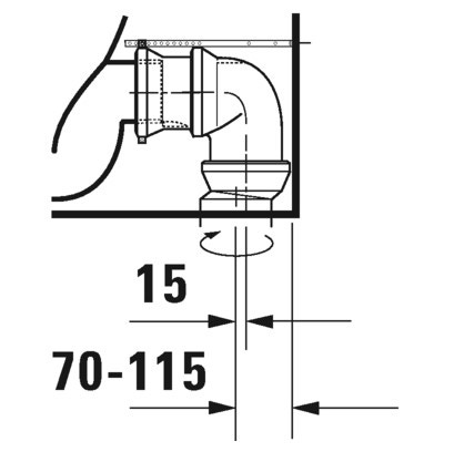 Immagine di Duravit No.1 vaso monoblocco a pavimento Rimless® a cacciata, per cassetta appoggiata non inclusa, senza brida e senza sedile, con scarico orizzontale, fabbisogno di acqua di risciacquo 4,5 l, UWL classe 1, HygieneGlaze, colore bianco 2183092000