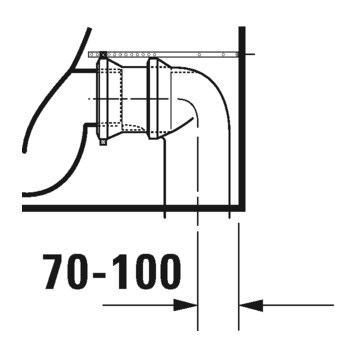 Immagine di Duravit No.1 vaso monoblocco a pavimento Rimless® a cacciata, per cassetta appoggiata non inclusa, senza brida e senza sedile, con scarico orizzontale, fabbisogno di acqua di risciacquo 4,5 l, UWL classe 1, HygieneGlaze, colore bianco 2183092000