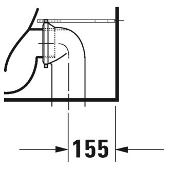 Immagine di Duravit No.1 vaso monoblocco a pavimento Rimless® a cacciata, per cassetta appoggiata non inclusa, senza brida e senza sedile, con scarico orizzontale, fabbisogno di acqua di risciacquo 4,5 l, UWL classe 1, HygieneGlaze, colore bianco 2183092000
