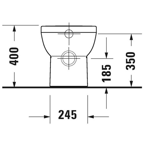 Immagine di Duravit No.1 vaso a pavimento Rimless® a cacciata, senza brida e senza sedile, per cassetta a incasso o esterna non inclusa, con scarico orizzontale, fabbisogno di acqua di risciacquo 4,5 l, UWL classe 1, HygieneGlaze, colore bianco 2184092000