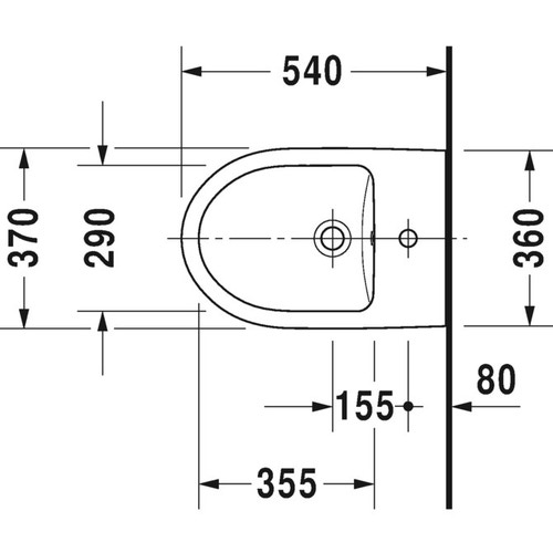 Immagine di Duravit No.1 bidet sospeso monoforo, con troppopieno e con bordo per rubinetteria, colore bianco 2279150000