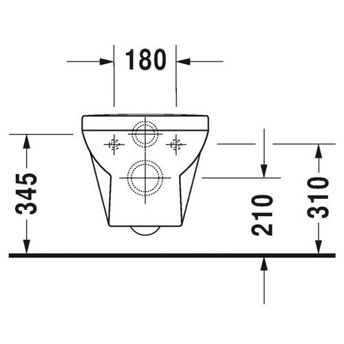 Immagine di Duravit No.1 vaso sospeso Rimless® a cacciata, senza brida, senza sedile, fabbisogno di acqua di risciacquo 4,5 l, UWL classe 1, colore bianco 2562090000