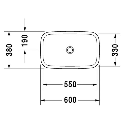 Immagine di Duravit DURASTYLE bacinella da appoggio soprapiano 60 cm senza foro per rubinetteria, con rettifica, senza troppopieno, senza bordo per rubinetteria, WonderGliss, colore bianco 03496000001