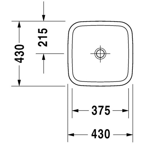 Immagine di Duravit DURASTYLE bacinella da appoggio soprapiano 43 cm senza foro per rubinetteria, con rettifica, senza troppopieno, senza bordo per rubinetteria, colore bianco 0349430000