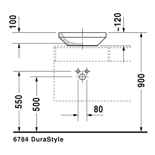 Immagine di Duravit DURASTYLE bacinella da appoggio soprapiano 43 cm senza foro per rubinetteria, con rettifica, senza troppopieno, senza bordo per rubinetteria, colore bianco 0349430000