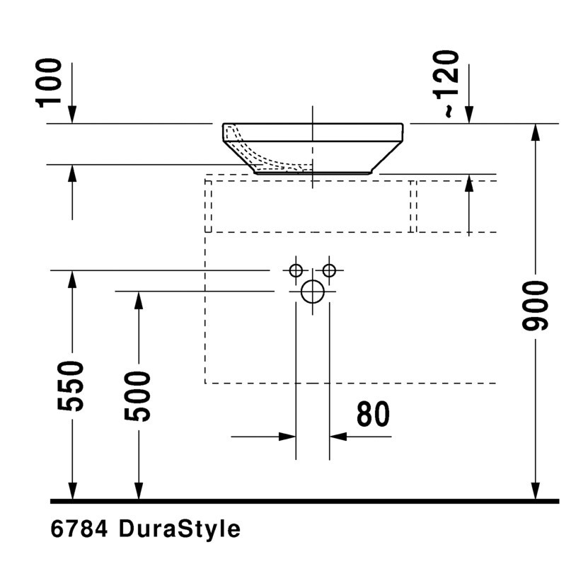 Immagine di Duravit DURASTYLE bacinella da appoggio soprapiano 43 cm senza foro per rubinetteria, con rettifica, senza troppopieno, senza bordo per rubinetteria, colore bianco 0349430000