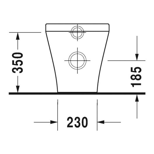 Immagine di Duravit DURASTYLE vaso a pavimento a cacciata, a filo parete, per cassetta a incasso o esterna non inclusa, senza sedile, con scarico orizzontale, fabbisogno di acqua di risciacquo 4,5 l, UWL classe 1, colore bianco 2150090000