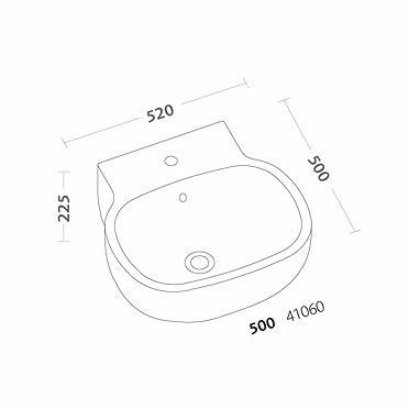 Immagine di Pozzi Ginori 500 lavabo 52, bianco 41060000