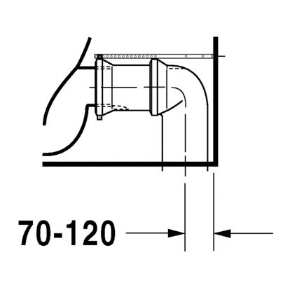 Immagine di Duravit DURASTYLE vaso monoblocco a pavimento a cacciata, per cassetta appoggiata non inclusa, senza sedile, fabbisogno di acqua di risciacquo 4,5 l, UWL classe 1, colore bianco 2156090000