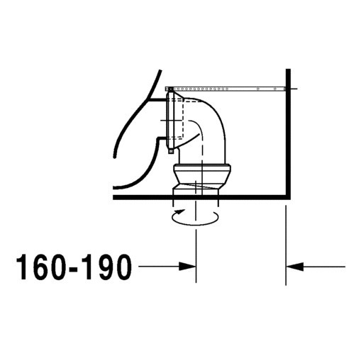 Immagine di Duravit DURASTYLE vaso monoblocco a pavimento a cacciata, per cassetta appoggiata non inclusa, senza sedile, fabbisogno di acqua di risciacquo 4,5 l, UWL classe 1, colore bianco 2156090000