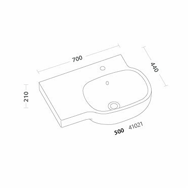 Immagine di Pozzi Ginori 500 lavabo asimmetrico 70 sinistro, bianco 41021000