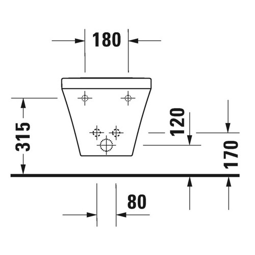 Immagine di Duravit DURASTYLE bidet sospeso monoforo, con troppopieno, con bordo per rubinetteria, colore bianco 2282150000