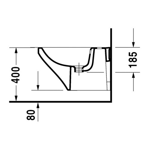 Immagine di Duravit DURASTYLE bidet sospeso monoforo, con troppopieno, con bordo per rubinetteria, colore bianco 2282150000