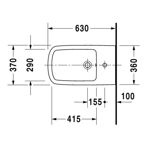 Immagine di Duravit DURASTYLE bidet a pavimento monoforo, con troppopieno, con bordo per rubinetteria, colore bianco 2283100000
