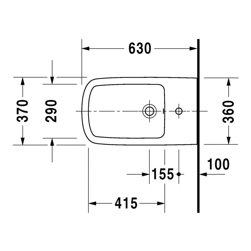 Immagine di Duravit DURASTYLE bidet a pavimento monoforo, con troppopieno, con bordo per rubinetteria, WonderGliss, colore bianco 22831000001