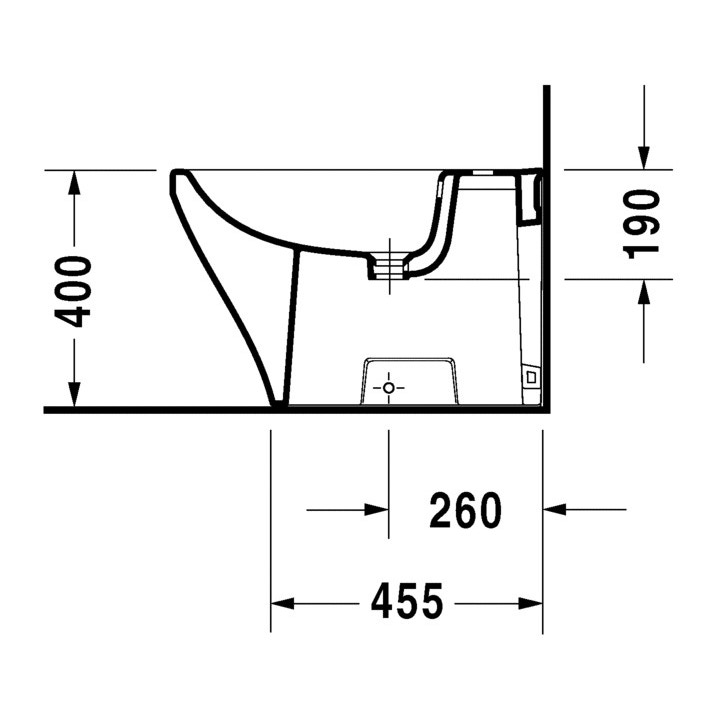 Immagine di Duravit DURASTYLE bidet a pavimento monoforo, con troppopieno, con bordo per rubinetteria, WonderGliss, colore bianco 22831000001