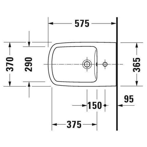 Immagine di Duravit DURASTYLE bidet a pavimento monoforo, a filo parete, con troppopieno e con bordo per rubinetteria, colore bianco 2284100000