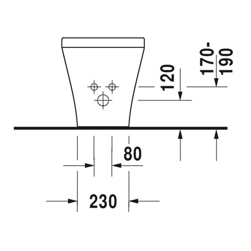 Immagine di Duravit DURASTYLE bidet a pavimento monoforo, a filo parete, con troppopieno e con bordo per rubinetteria, colore bianco 2284100000