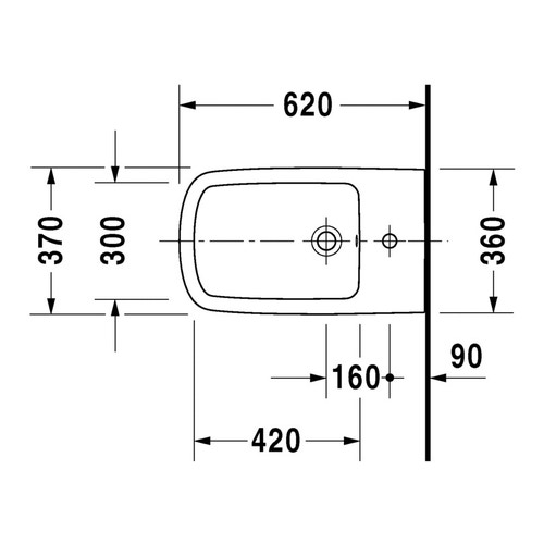 Immagine di Duravit DURASTYLE bidet sospeso monoforo, con troppopieno, con bordo per rubinetteria, colore bianco 2286150000
