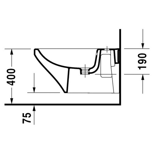 Immagine di Duravit DURASTYLE bidet sospeso monoforo, con troppopieno, con bordo per rubinetteria, WonderGliss, colore bianco 22861500001
