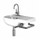 Pozzi Ginori 500 composizione lavabo asimmetrico 70 destro; barra portasciugamani in ottone cromato. 4104000