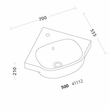 Immagine di Pozzi Ginori 500 lavabo angolare, bianco 41112000